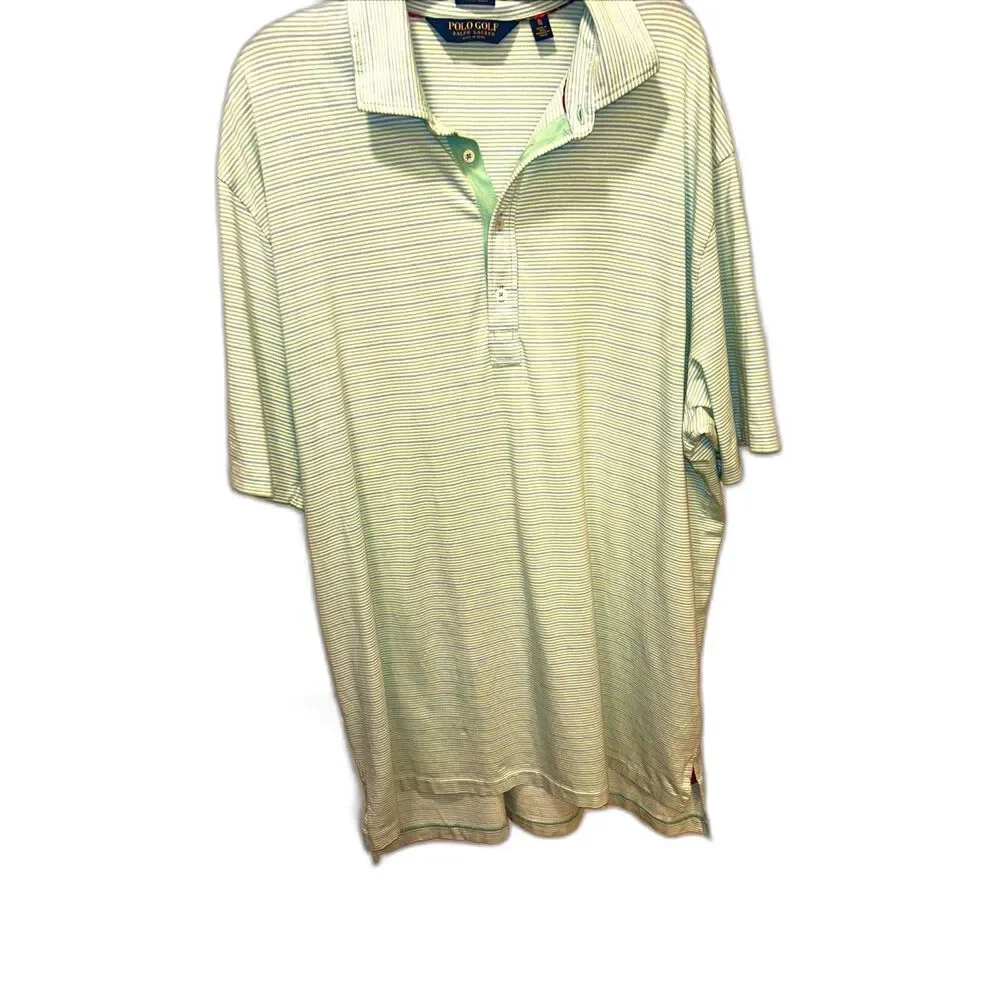Ralph Lauren POLO GOLF Green /Gray Striped Shirt Size XL Gently Used